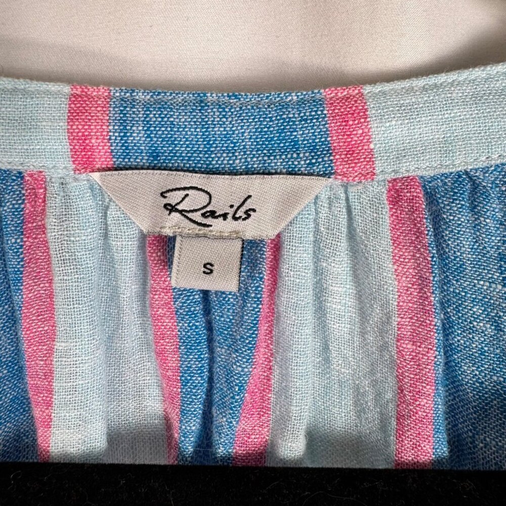 Rails Linen Blend Top Brielle Kona Stripe Dual Fr… - image 5